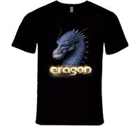 QIESHEOK Eragon Christopher Paolini Book Saga Inspired Dragons Unisex 100% Cotton Short-Sleeve T-Shirts Black M