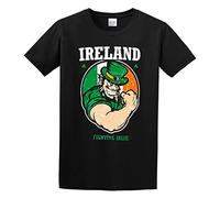 QIESHEOK Fighting Irish Unisex 100% Cotton Short-Sleeve T-Shirts Black XL