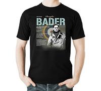 QIESHEOK Flyingraphics Aviation Themed Air ACES Douglas Bader Unisex O-Neck 100% Cotton Short-Sleeve T-Shirts Black S