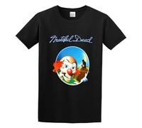 QIESHEOK Grateful Dead Europe 72 Tivoli Concert Hall Copenhagen Denmark Unisex 100% Cotton Short-Sleeve T-Shirts Black S