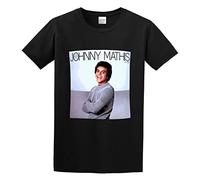 QIESHEOK Johnny Mathis The Best of Johnny Mathis 1975-1980 Unisex 100% Cotton Short-Sleeve T-Shirts Black XL