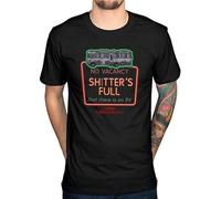 QIESHEOK National Lampoons Christmas Vacations Shitter Cousin Eddie Unisex O-Neck 100% Cotton Short-Sleeve T-Shirts Black XL
