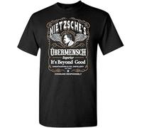QIESHEOK Nietzsche'S Ubermensch Superior It's Beyond Good Consume Responsibly Unisex O-Neck 100% Cotton Short-Sleeve T-Shirts Black S