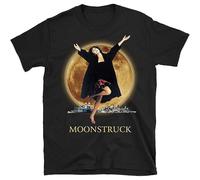 QIESHEOK Photo Moonstruck Pop Music Unisex 100% Cotton Short-Sleeve T-Shirts Black M