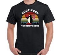 QIESHEOK Pingu Noot Noot Funny Motherf Ckers Offensive Rude Top Unisex O-Neck 100% Cotton Short-Sleeve T-Shirts Black XL