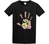 QIESHEOK Pushead Hand of Fear Barcode Art Unisex 100% Cotton Short-Sleeve T-Shirts Black XXXL
