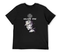 QIESHEOK Reflektor Arcade Fire Cool Unisex 100% Cotton Short-Sleeve T-Shirts Black S