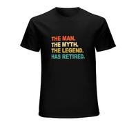 QIESHEOK Retired 2022 The Man Myth Legend Has Retired Retire Ment Vintage Unisex 100% Cotton Short-Sleeve T-Shirts Black M