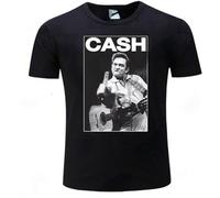 QIESHEOK Summer Funny Cash Johnny Legend Money Music Unisex 100% Cotton Short-Sleeve T-Shirts Black XXXL