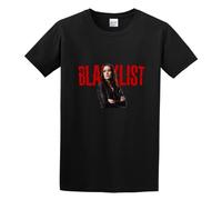 QIESHEOK The Blacklist Raymond Red Reddington and Elizabeth Keene Unisex 100% Cotton Short-Sleeve T-Shirts Black M