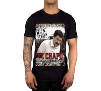 QIESHEOK The Last Narco Jaoquin El Chapo Guzman Graphic Drug Lord Mexico Prison T-Shirt Graphic Unisex Black Top Shirt S L