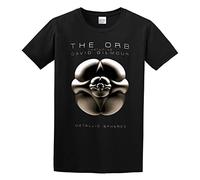QIESHEOK The Orb Metallic Spheres Unisex 100% Cotton Short-Sleeve T-Shirts Black L