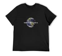 QIESHEOK There is No Planet B Environment Protection Protest Planet B Unisex 100% Cotton Short-Sleeve T-Shirts Black L