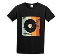 QIESHEOK Vintage 1969 T-Shirt Retro Record Player Birthday - Standard T-Shirt Unisex 100% Cotton Short-Sleeve T-Shirts Black XXXL