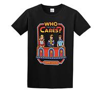QIESHEOK Who The Fuck Cares? Game Show Unisex 100% Cotton Short-Sleeve T-Shirts Black XXL