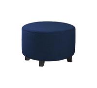 qifeiza Housse Extensible pour Ottoman et Pouf Rond, Housse décorative Anti-poussière, résistante aux salissures adaptée Salon Chambre Chambre d'enfant Bureau, écologique Bleu Marine(Bleu Marine, L)