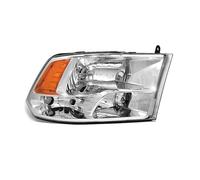 QIFHFBA Ensemble De Phares Pour Dodge Pour Ram 1500 2500 3500 2009-2018 Boîtier Chromé Réflecteur Ambré Phare Couvre-Phares Voiture(Right Clear)