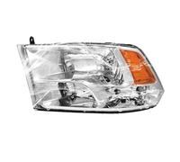 QIFHFBA Ensemble De Phares Pour Dodge Pour Ram 1500 2500 3500 2009-2018 Boîtier Chromé Réflecteur Ambré Phare Couvre-Phares Voiture(Left Clear)