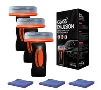 Qifor Glass Cleaner Powerful Oil Film Remover for Home & Car, Roll-On Glass Emulsion with Cleaning Board, Improve Window & Windshield Clarity (3PCS)