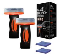 Qifor Glass Cleaner Powerful Oil Film Remover for Home & Car, Roll-On Glass Emulsion with Cleaning Board, Improve Window & Windshield Clarity (2PCS)