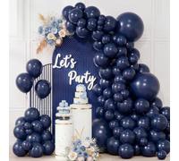 QIFU Arche Ballon Bleu Marine, 100 Pièces Arche Ballons Anniversaire Bleu | Guirlande Ballons Anniversaire Bleu, 5 10 12 18 Pouces Bluey Ballons pour Anniversaire Decoration Homme Garcon Baby Shower