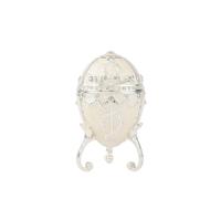 QIFU Boîte à bijoux à charnière peinte à la main en émail style œuf de Fabergé, cadeau unique pour la famille