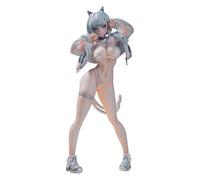 Qigmhua Figurine originale de l'anime Kin Mirai Nekomata MIU Statue de chat de manga pour fille Modèle debout 24 cm Ornement de chambre de Chlaf PVC