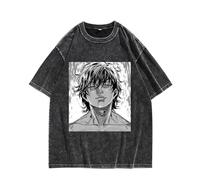 Qigmhua Hanma Baki/Pickle/Hanma Yujiro T-shirt à manches courtes et manches courtes, décontracté, surdimensionné