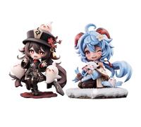 Qigmhua HuTao Figurine Ganyu Q Statue PVC Anime Fille Figurines 16 cm Modèle Mignon Jeu Fille Personnage Décoration Cadeau