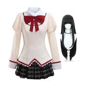 Qigmhua Kaname Madoka Cosplay Akemi Homura Costume Anime Mami Tomoe/Miki Sayaka Uniforme scolaire Cosplay Chemisier Robe pour femme Costume d'Halloween Ensemble complet