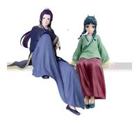 Qigmhua Lot de 2 figurines de manga Maomao et Jinshi - Modèle de robe en chanvre - Statue de personnage de manga Maomao Jinshi - Figurine d'action - Assis, décoration en PVC