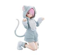 Qigmhua Re:0 Figurines de dessin animé Rem et Ram/Emilia Statue de chat style chat - 11 cm agenouillé - Figurine décorative décorative