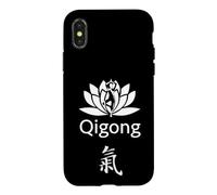 Qigong débutants/étudiants de Qigong/Calligraphie Lotus Coque pour iPhone X/XS