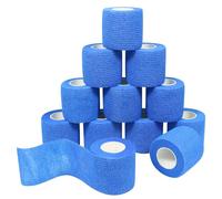 QiGui 12 Rouleaux Bandage Autoadhésif Bandage Medical pour Premiers Secours Bande Adhésifs Pansements Elastique Bande Animal Vétérinaire pour Poignets Cheville Mains Pieds 5cm x 4,5m