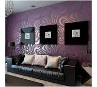 QIHANG Luxe Modernes Abstraite Courbe Fond d'ecran 3D Rouleau papier peint Flocage pour Raye pourpre Couleur 0.7m * 8.4m = 5.88m2
