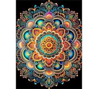 QiHon Peinture par Numéros pour Adultes Mandala, Peinture par Numéro Adulte Fleur, DIY Kits de Peinture à L'huile avec Peinture et Pinceau 30x40cm (Sans Cadre)