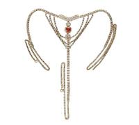 QIIIMSLSS String Sexy en Cristal pour Femmes et Filles, Cœur Clouté, Chaîne de Taille avec Strass, Bikini Blingbling pour une Amie ou une Femme