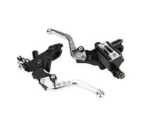 Qiilu 1 Paire 7/8 "(22mm) Universal Motorcycle Embrayage De Frein Maître-Cylindre Réservoir Leviers(Argent)
