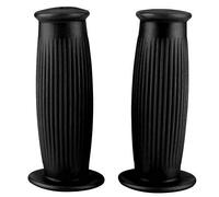 Qiilu 1 paire de poignées de moto, 1 pouce 25 mm Universal Motorcycle Vintage TPU Guidon Grip(Noir)