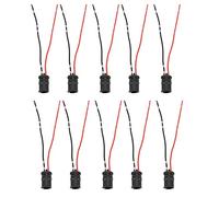 Qiilu 10 pièces connecteurs d'ampoule 12 V mâle doux connecteur d'ampoule prise T10 W 5 W porte-ampoule pour vélos de camion de voiture