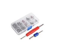 Qiilu 102pcsNoyaux de Valve de Climatiseur Kit Assortiment A/C R134a / R12 Réfrigération Tire Valve Stem Cores Tool Kit