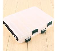 Qiilu 12 compartiments caisse de pêche leurre Box Tackle stockage double face en plastique grande