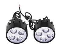 Qiilu 12V 24W Feu Antibrouillard Phare Avant LED Lampe Headlight Spotlight Projecteur Etanche Haute Puissance pour moto, bateaux, voitures, camions