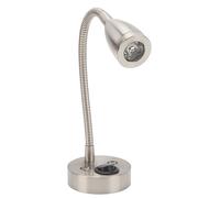 Qiilu 12V LED Liseuse RV Dimmable Lampe de Lecture 360 Degrés Pivotant Flexible Col de Cygne Lampe de Chevet pour DC 12V à 24V Bateau Camion Voitures (Plated Sand)