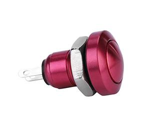 Qiilu 1A 24V 8mm Mini Alliage de Zinc-Aluminium de Bouton-Poussoir momentan¨¦ de Voiture ¨¦tanche(Rouge)