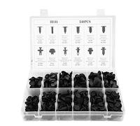 Qiilu 240pcs 12 Tailles Clips Agrafe Rivets en Plastique Fixation de Protection Carrosserie Poussoir Rivet Bumper Attaches Clip Trim