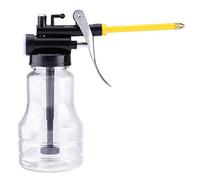 Qiilu 250ml Bidon d'Huile de Machine, Transparente Pistolet à Huile Manuel Bidon d'Huile de Lubrification avec Embout Rigide à Main
