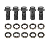 Qiilu 5 pièces Banjo Bolt Motorcycle Étrier de frein Maître Cylindre Boulon de disque Boulon de Frein de Moto (M10×1mm)
