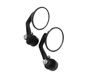Qiilu 7/8" 22mm Rétroviseurs de Moto Universel, 1 paire de Miroirs latéraux de moto miroir arrière embout de guidon Chrome