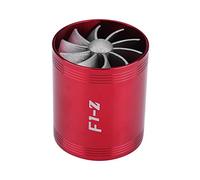 Qiilu Admission d'Air Turbine À Double Ventilateur Turbine En Aluminium Voiture Super Chargeur Économie De Carburant Économie De Carburant Turbo(Rouge)